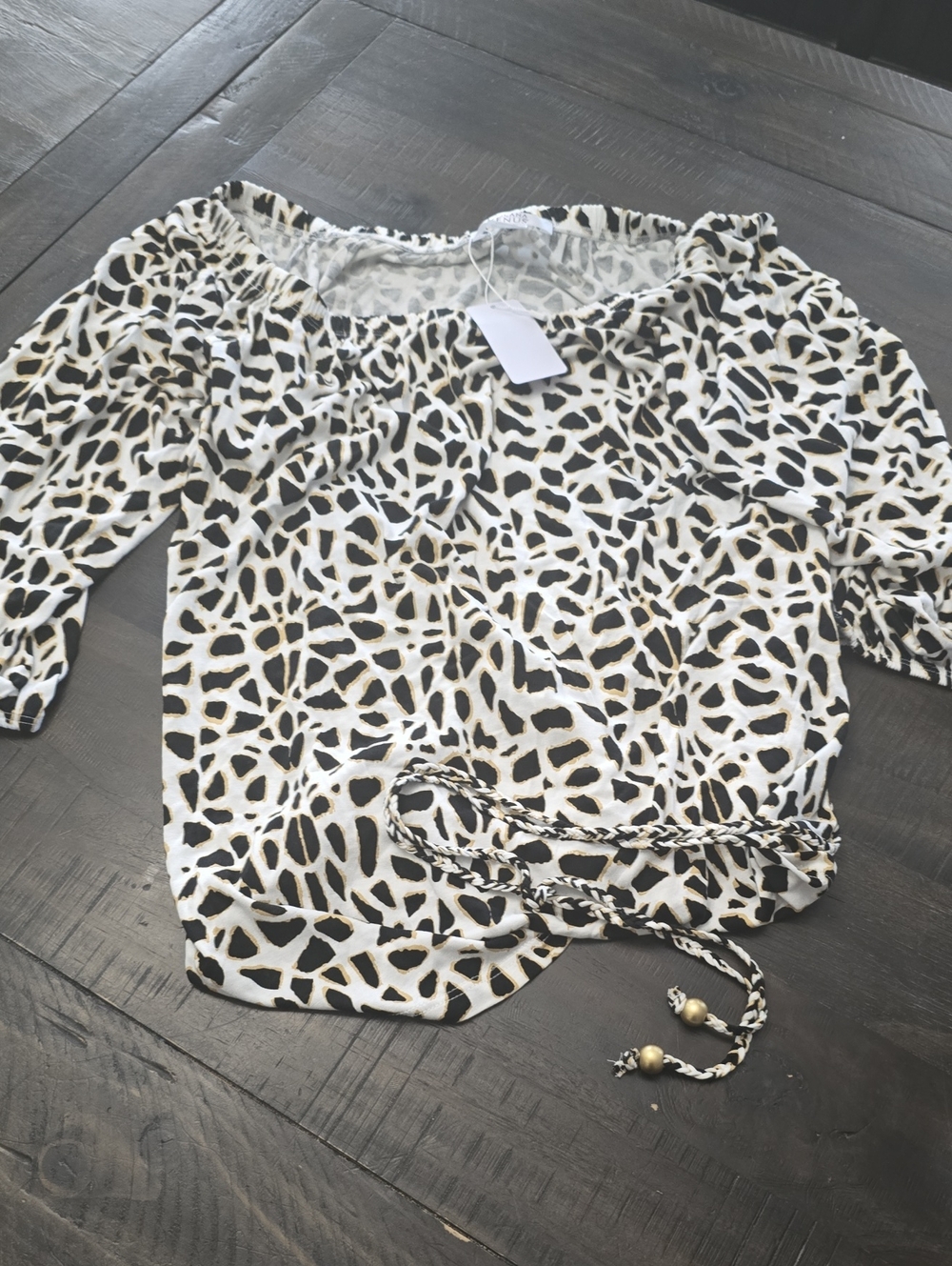 Womens Off The Shoulder, Animal Print Top. Lascana By Venus. Medium. NWT